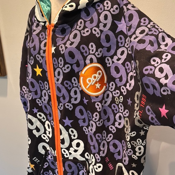 Gino Green global rare vintage hoodie Jacket full of 9’s EUC 5X - Picture 3 of 15